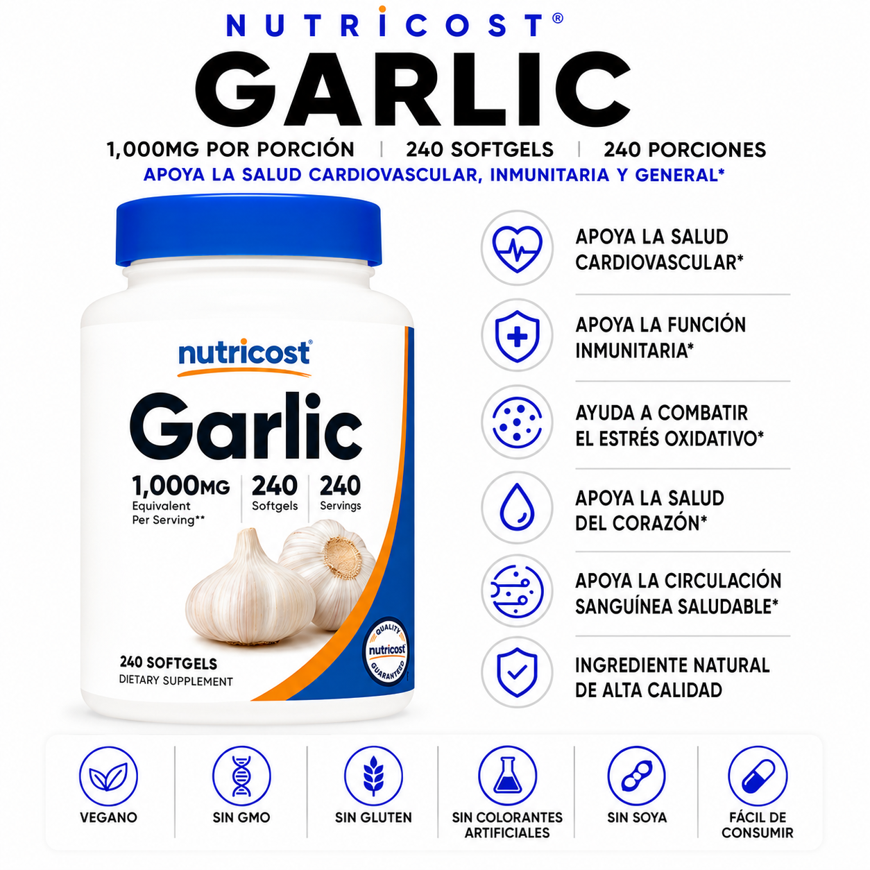 Garlic Nutricost - 240caps
