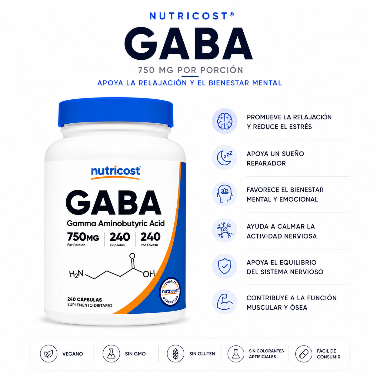 GABA nutricost - 240caps