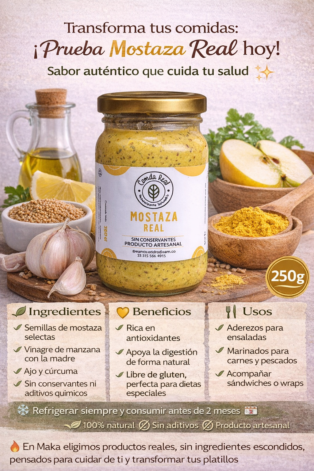 Mostaza Real - Comida Real x250g