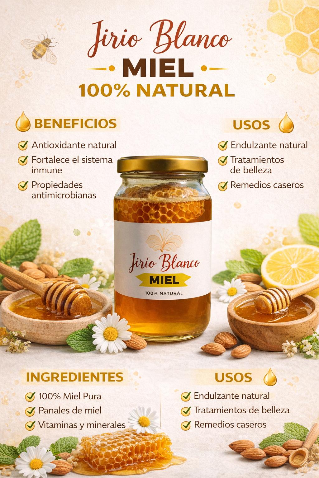 Miel 100% Natural - Jirio Blanco x310g