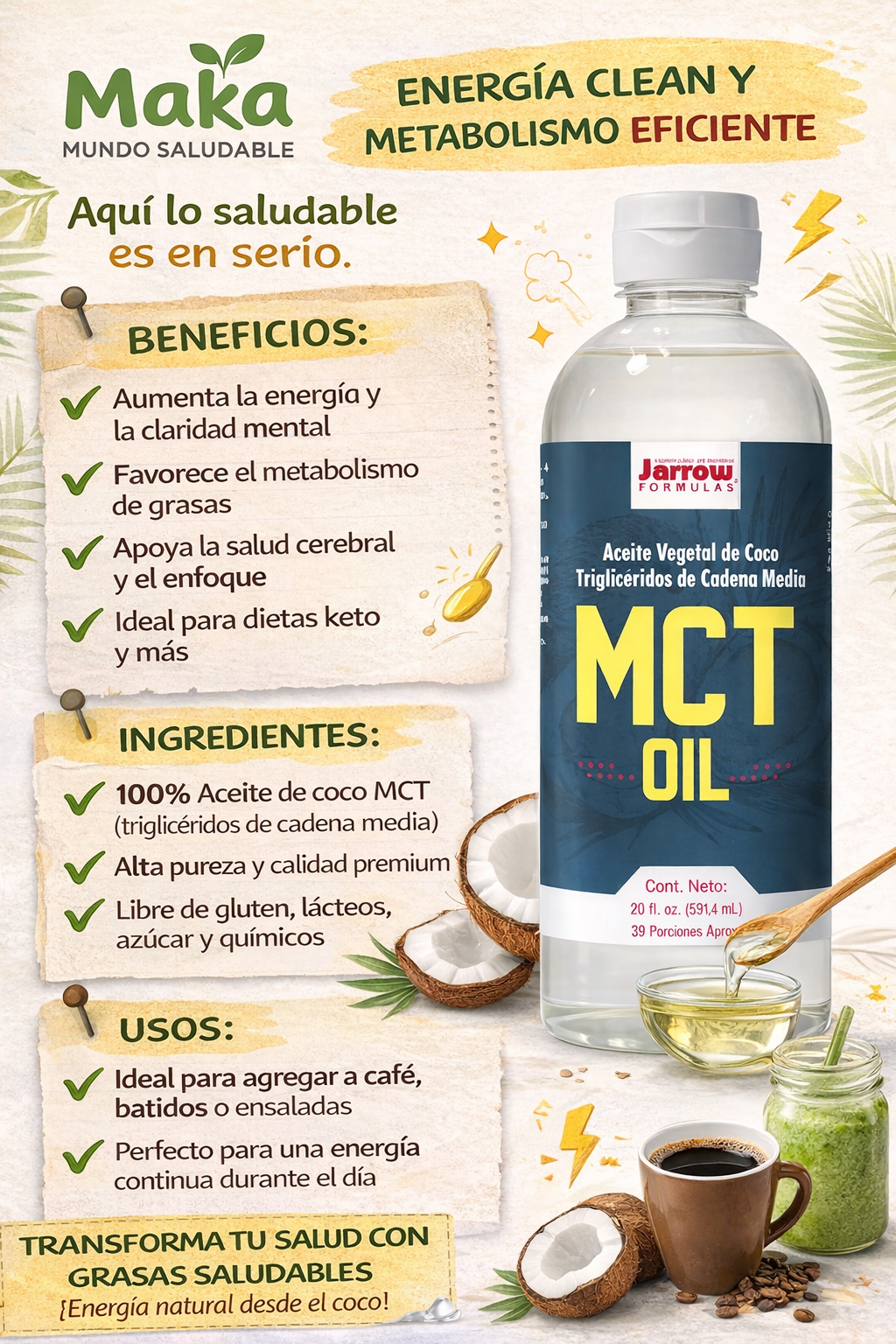 MCT OIL- Jarrow Formulabs x591,4ml