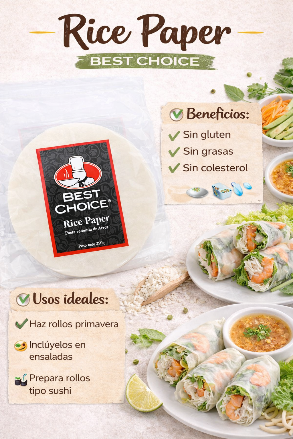 Papel de Arroz - Best Choice x250g
