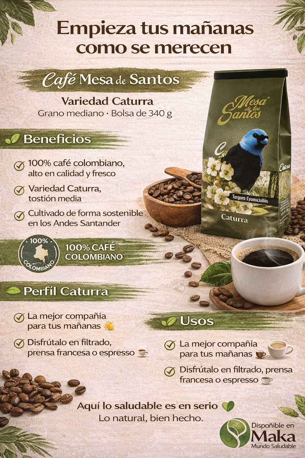 Café Caturra (Molido) - Mesa de los Santos x340g