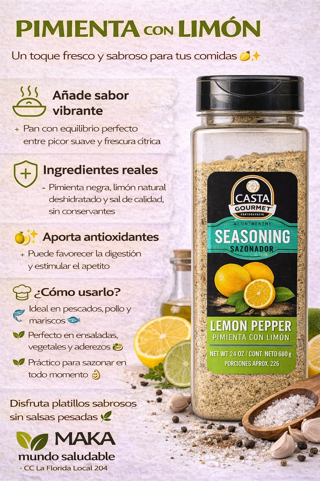 Pimienta con limón - Casta Gourmet x680gr