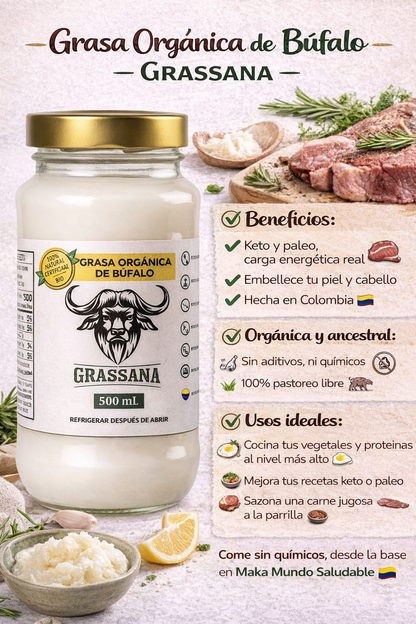 Grasa Orgánica de Búfalo - Grassana x500ml