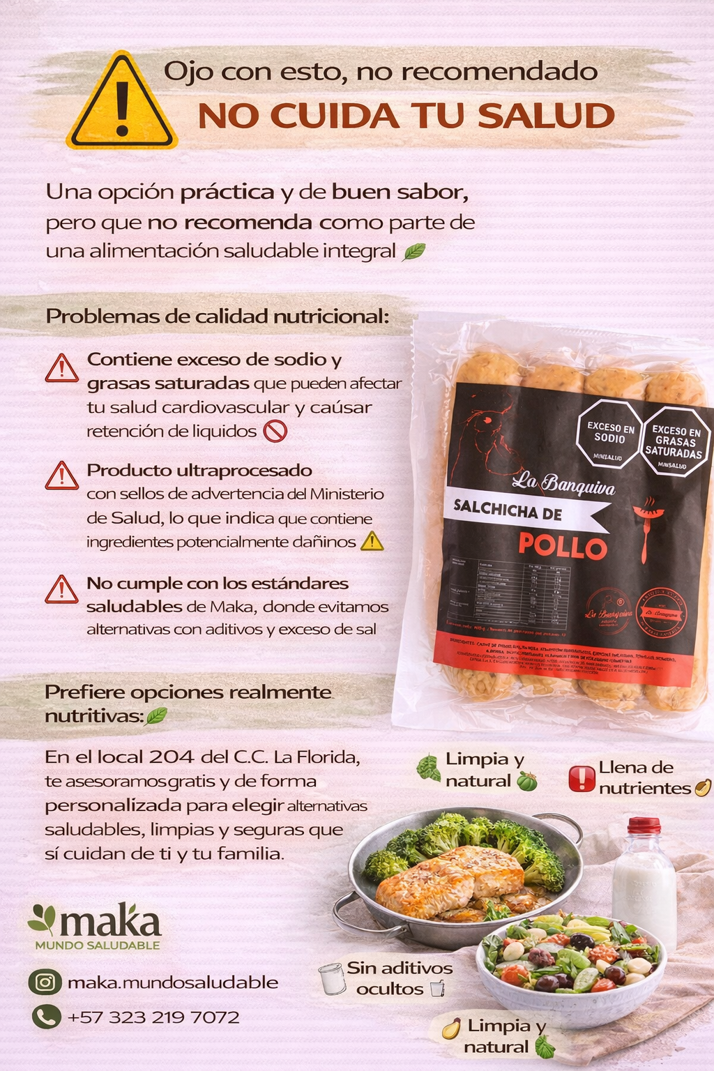 Salchicha De Pollo - La Banquiva x8unid