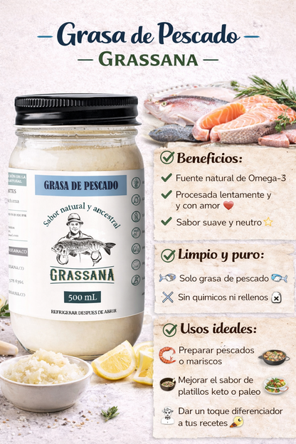 Grasa Orgánica de Pescado - Grassana x500ml