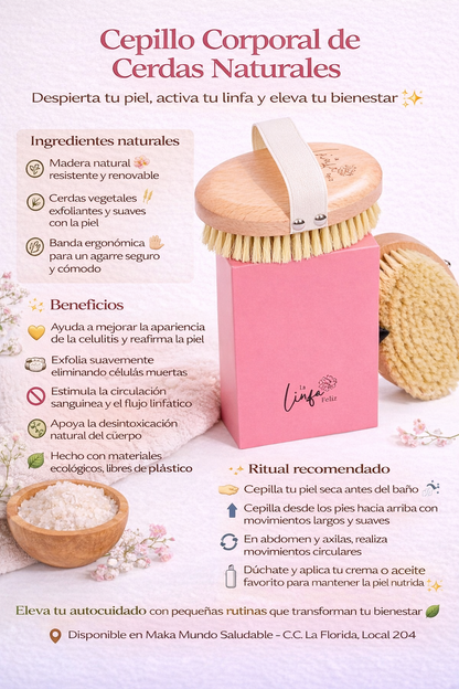 Cepillo En Seco Claro Para Masajes Linfaticos - Linfa Feliz