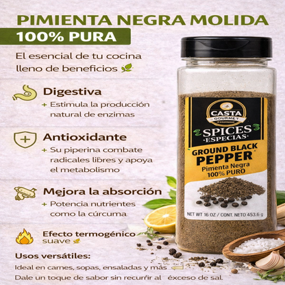 Pimienta Negra Molida - Casta Gourmet x453gr