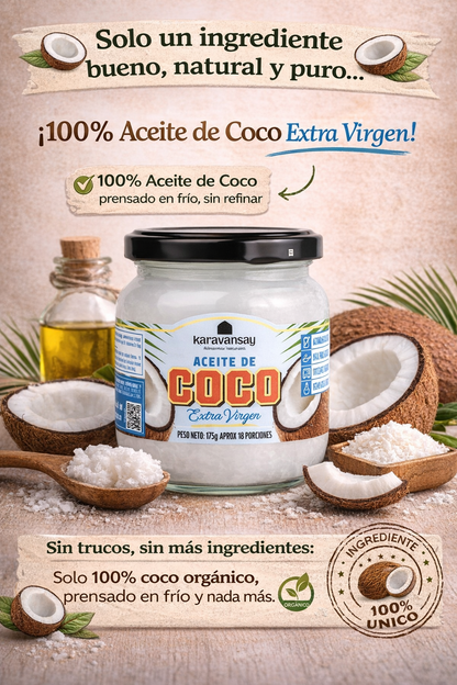 Aceite de Coco Extra Virgen - Karavansay  x175g