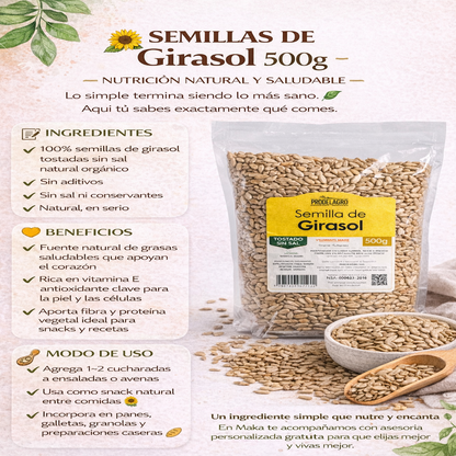 Semillas de Girasol Sin Sal - Prodelagro x500g