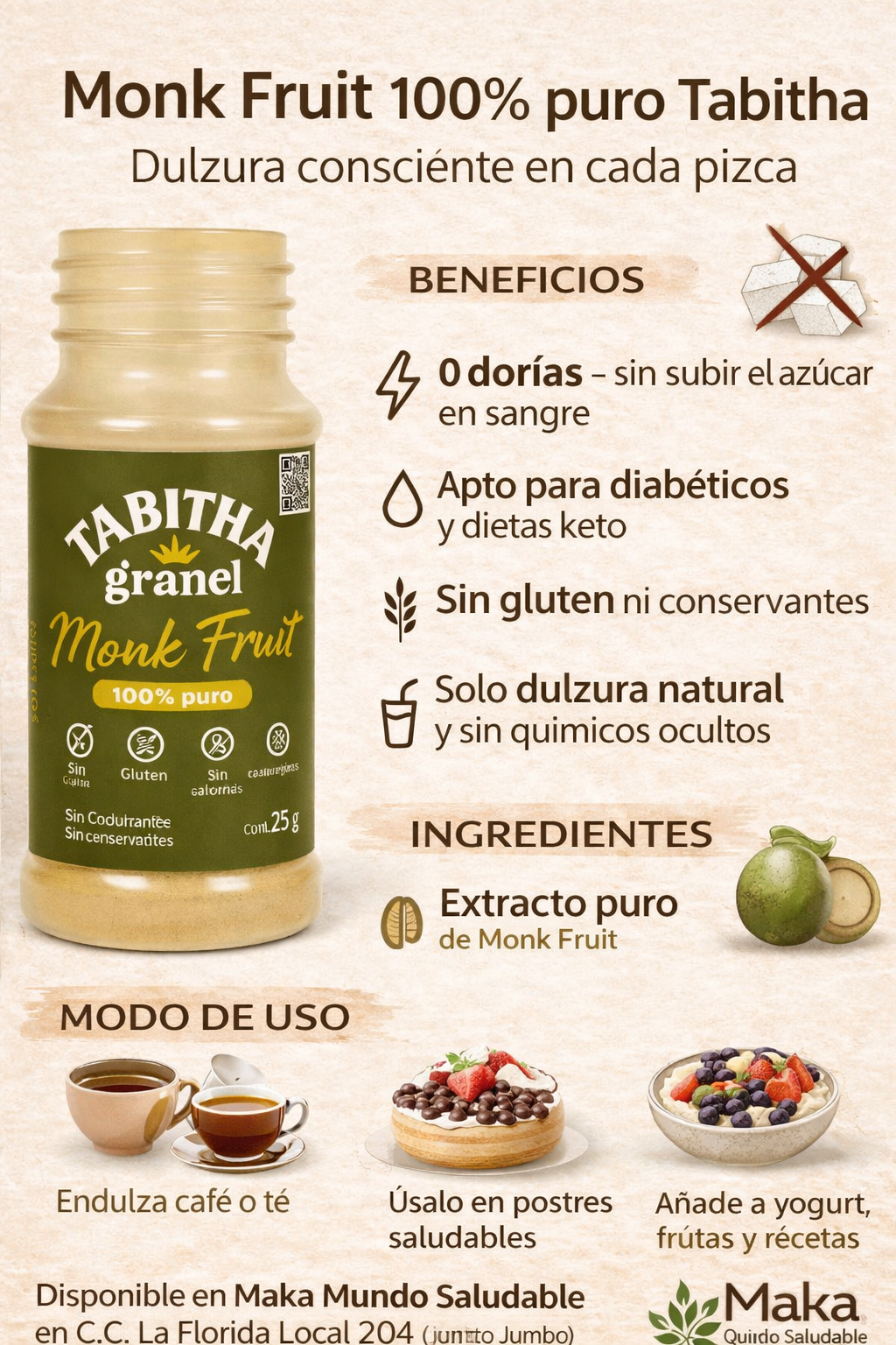 Monk Fruit Puro - Tabitha x25g