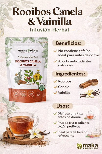 Infusión Orgánica De Rooibos, Canela & Vainilla - Heaven Blends x60g