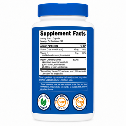 Cranberry con Vitamina C y E Nutricost - 120caps