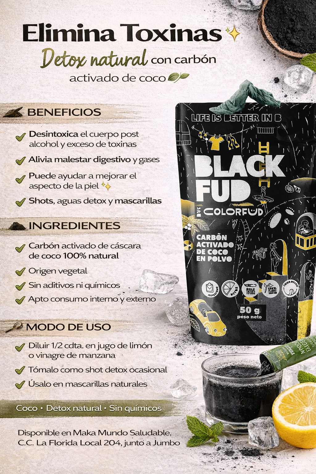 Blackfud Carbon Activado - Matchachá x50gr