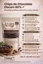 Chips De Chocolate Al 80% Con Estevia - De la Victoria x60g