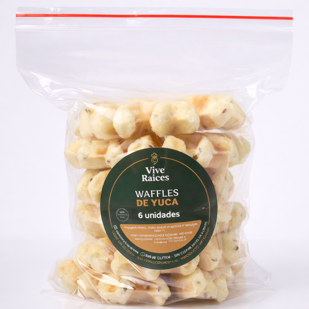 Waffles de Yuca Vive Raíces - Comida Real x6unid