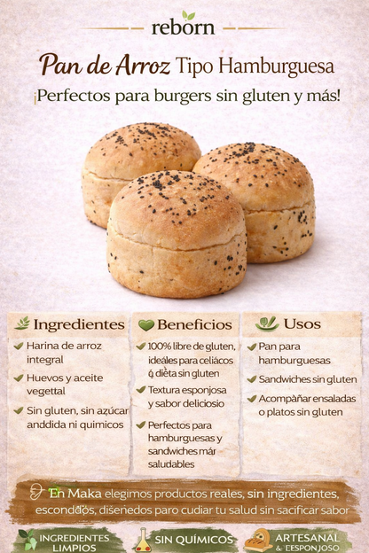 Pan De Arroz Hamburguesa - Reborn x360g