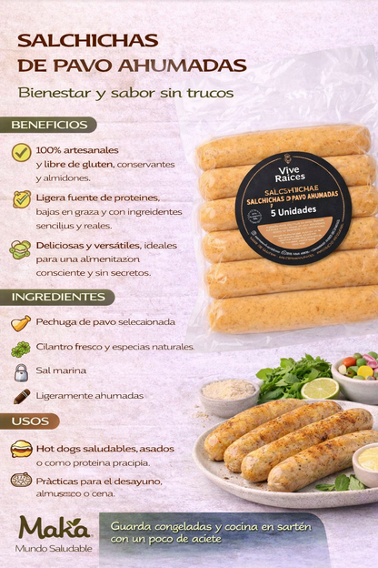 Salchicha de Pollo Ranchera Vive Raíces - Comida Real x5unid