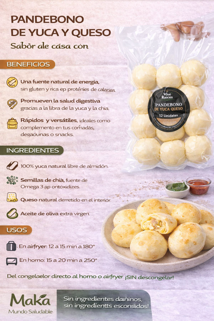 Pan de Bono Yuca Vive Raíces - Comida Real x12unid