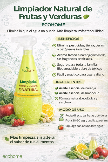 Limpiador De Frutas Y Verduras - Ecohome x500ml