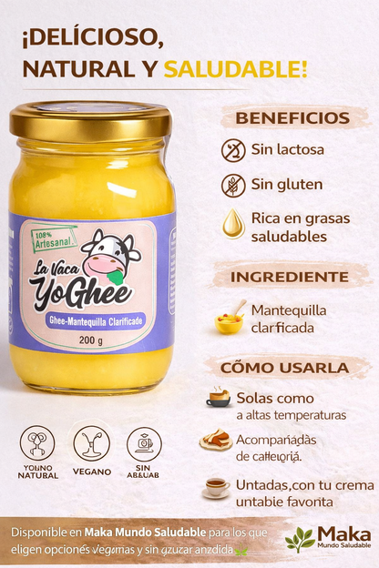 Mantequilla Ghee Clarificada - La Vaca YoGhee