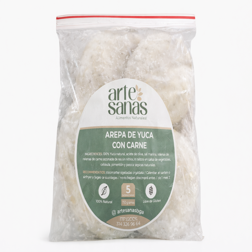 Arepa De Yuca Rellena Carne - Artesanas x5unid