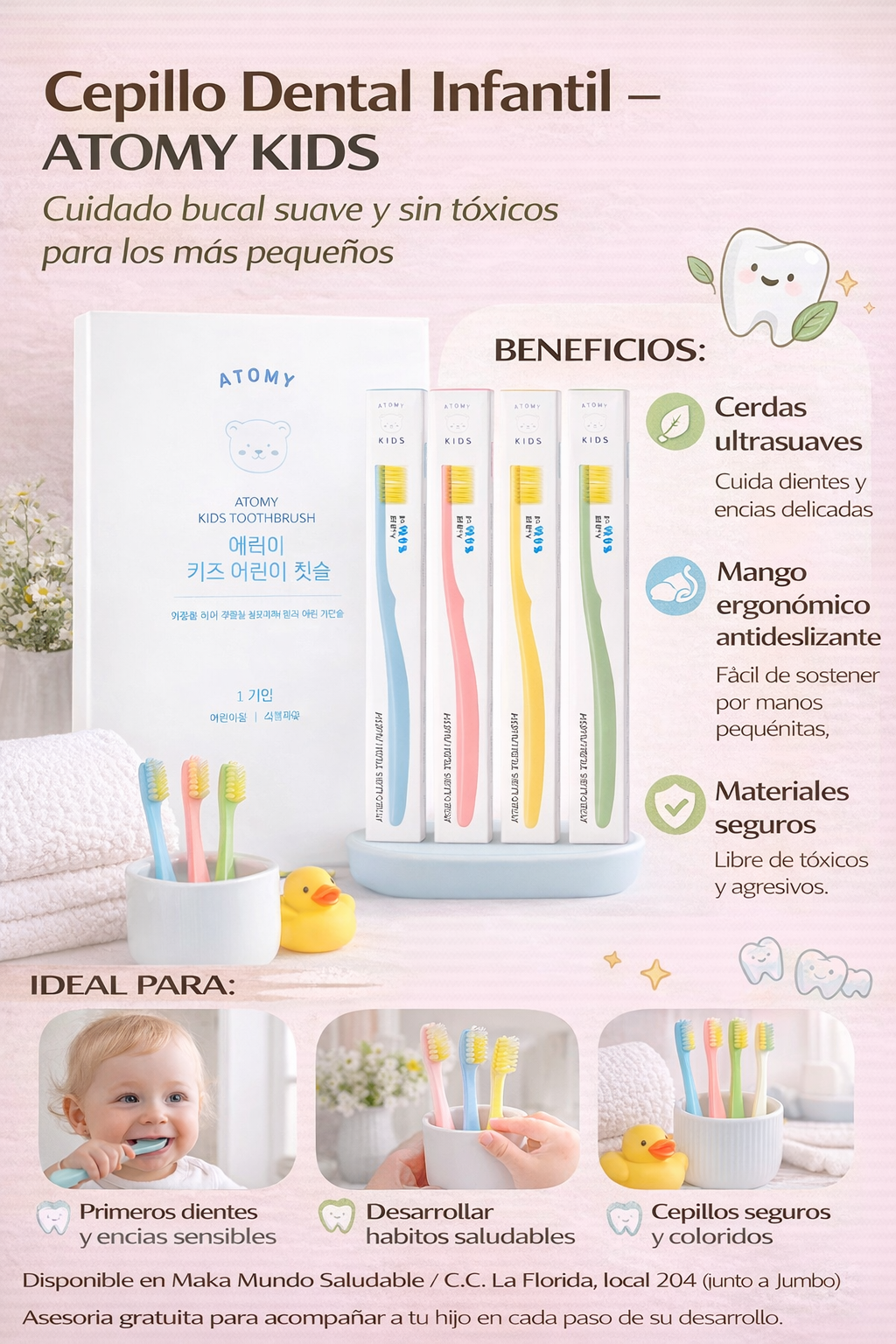Cepillo De Dientes Para Niños - Atomy x1unid