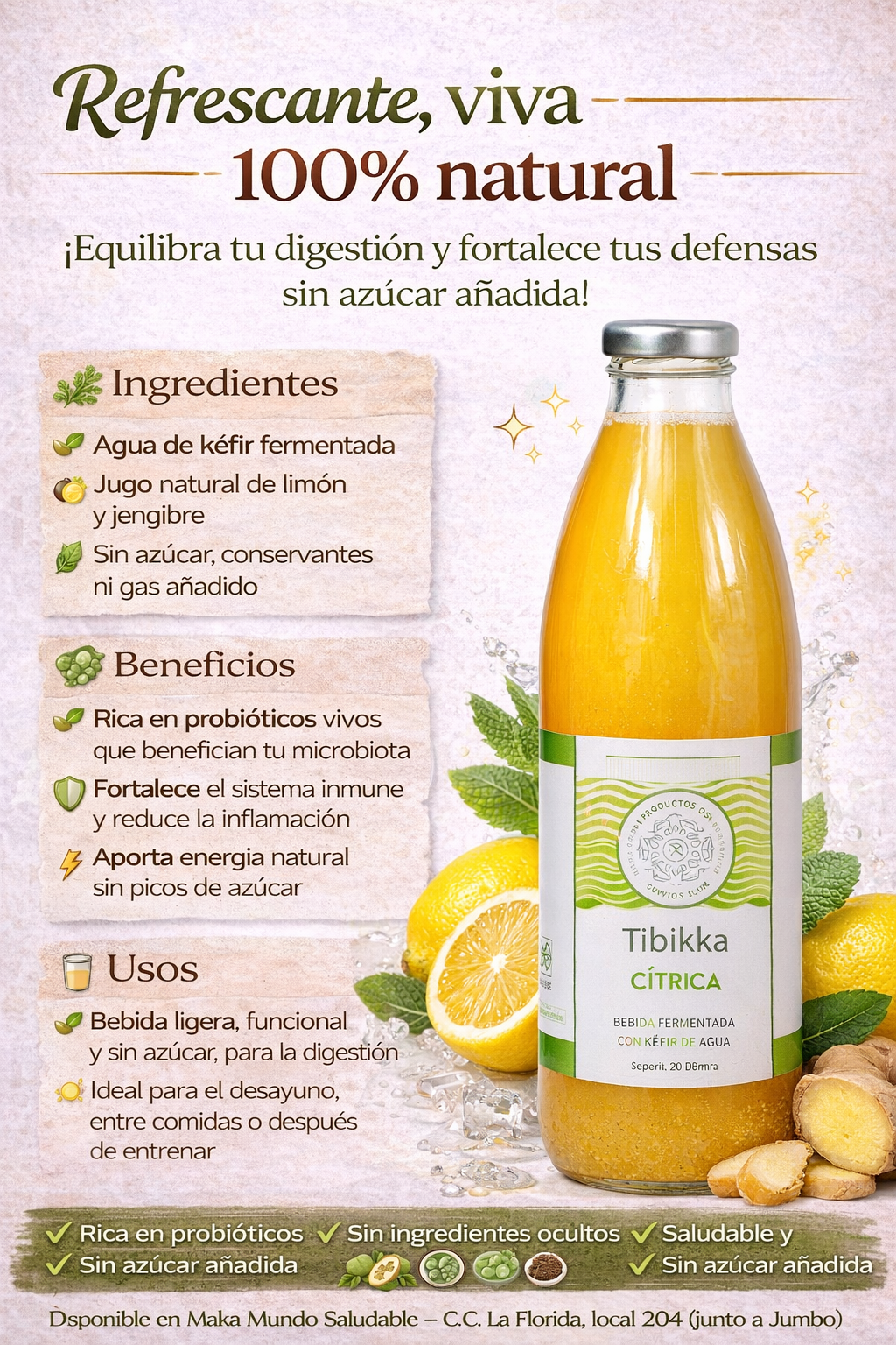 Agua De Kéfir Cítrica - Tibikka
