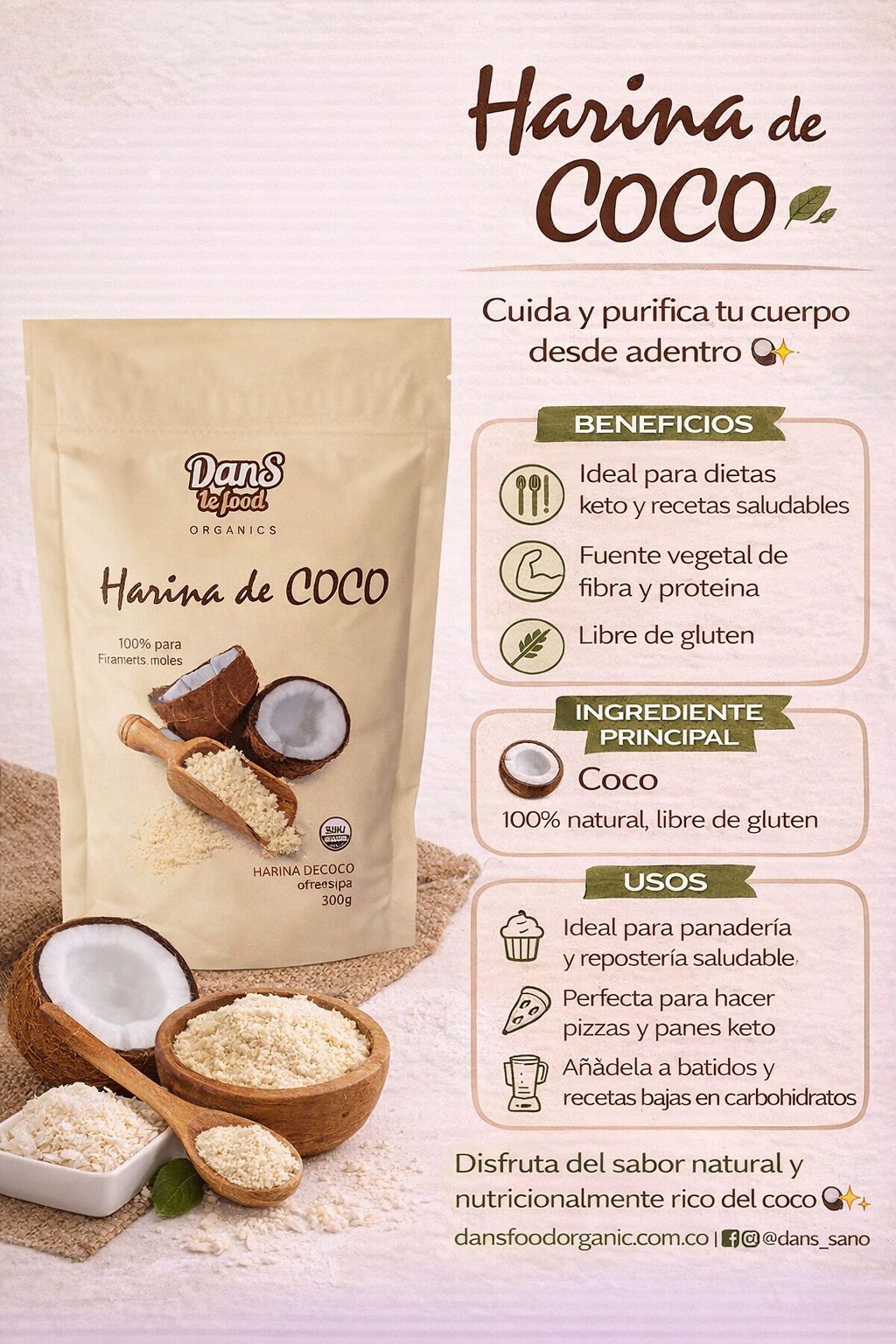 Harina de Coco - Dans le Food x500g