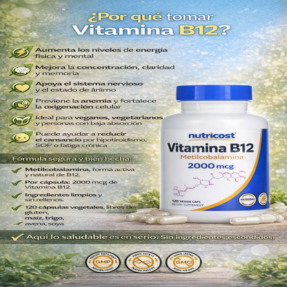 Vitamina B12 - Nutricost x120caps