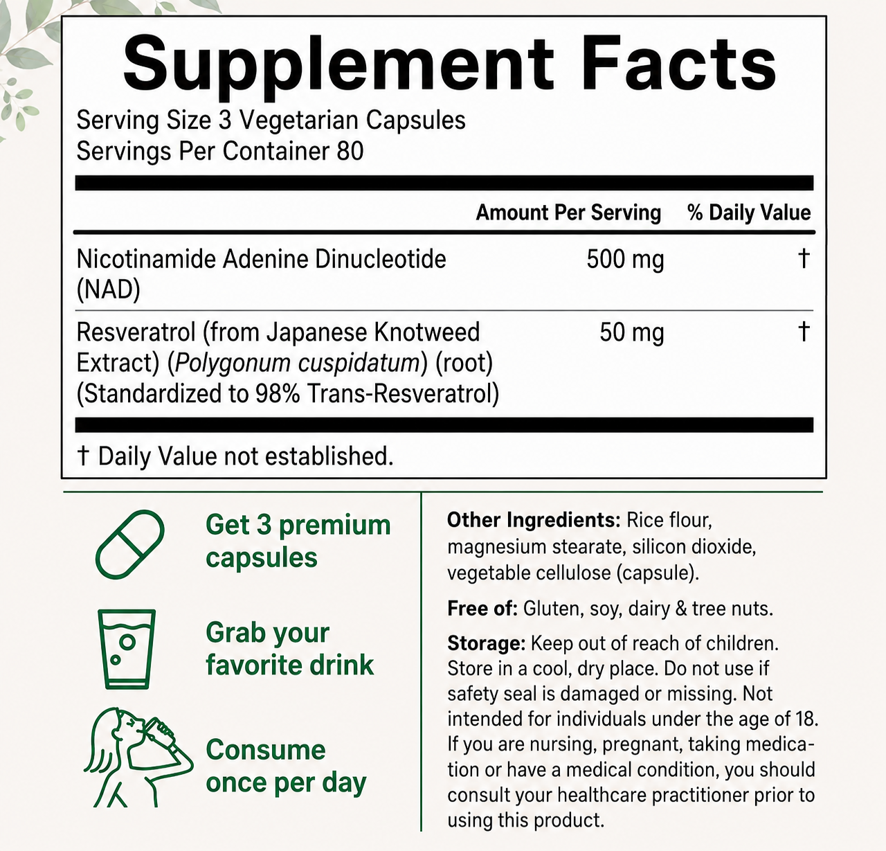 Nad+ Resveratrol 240 caps MicroIngredients
