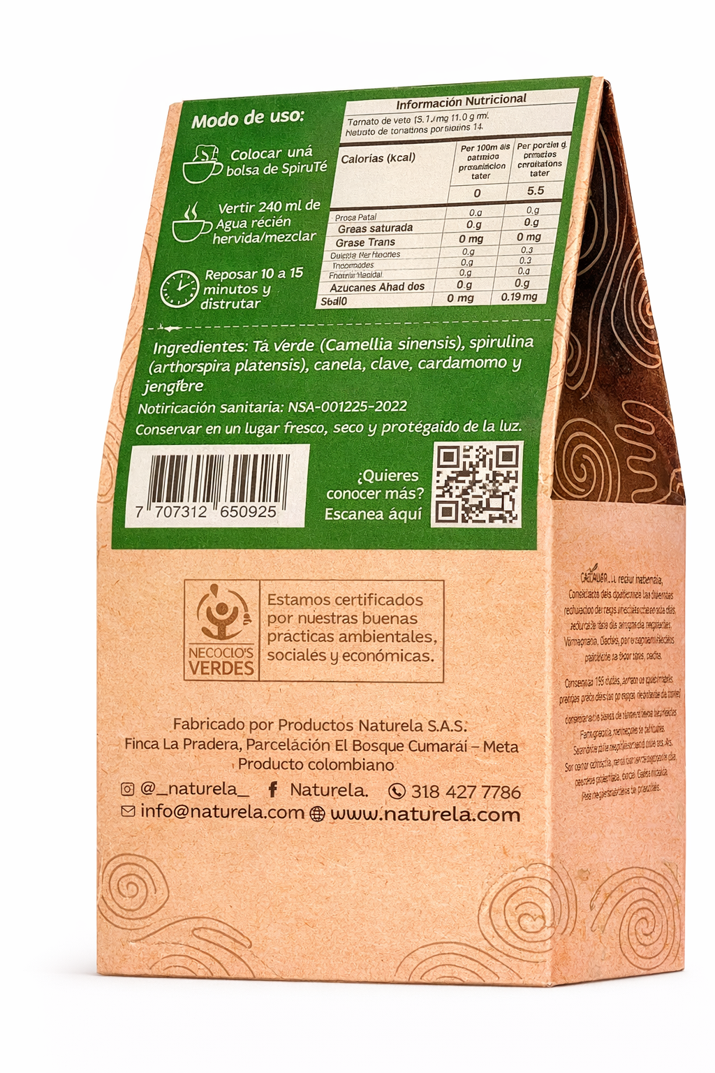 Spiruté Verde Con Spirulina 20UND - Naturela x30g