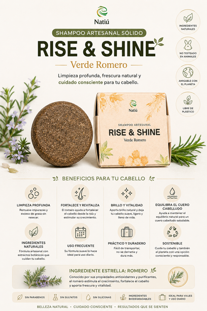 Shampoo Rise & Shine Verde Romero - OIRIS (NATIU)