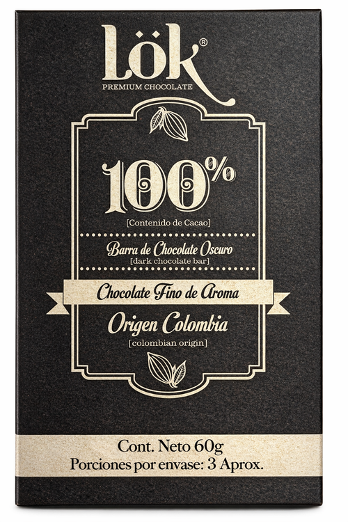 Barra De Chocolate 100% Cacao - Lok x60g