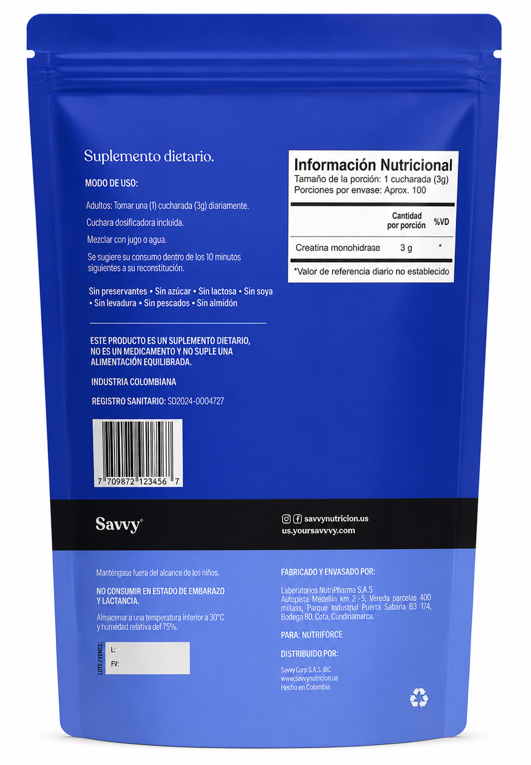 Creatina monohidratada - Savvy x300gr