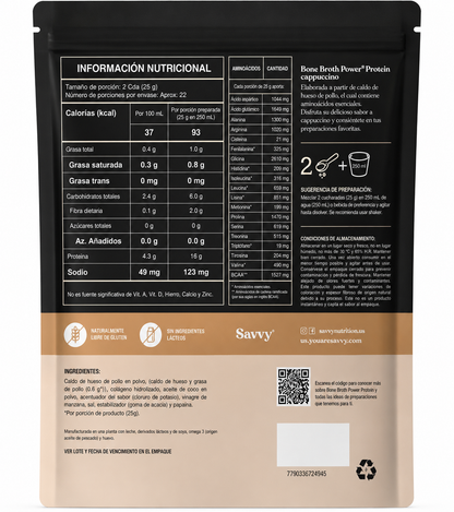 Proteína | Bone Broth Power® cappuccino 560g Savvy