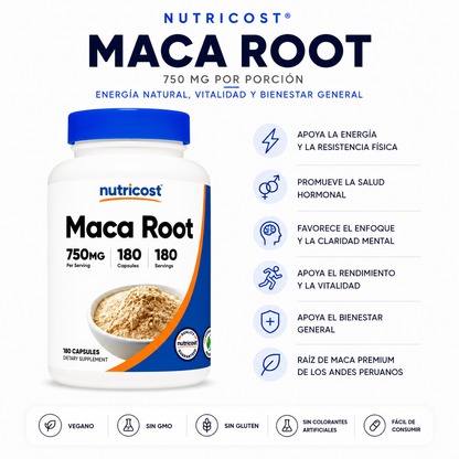 Maca root Nutricost - 180caps