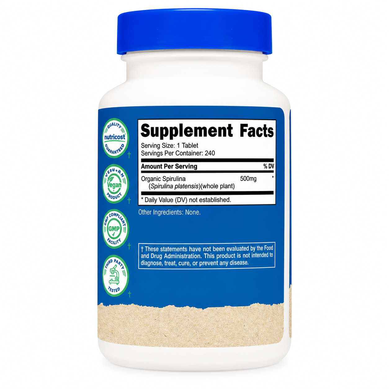 Organic Spirulina Nutricost - 240caps