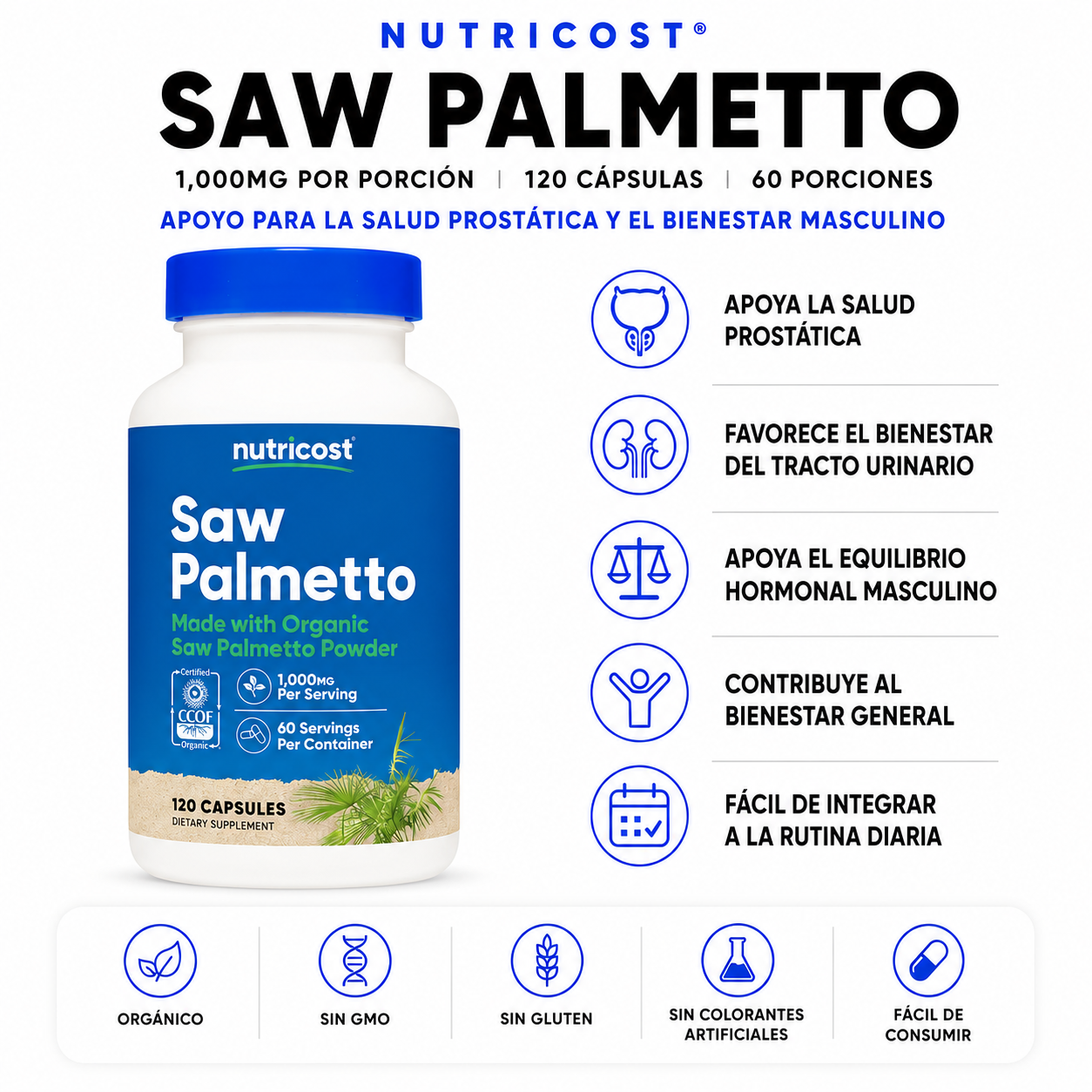 Saw Palmetto Nutricost - 120caps