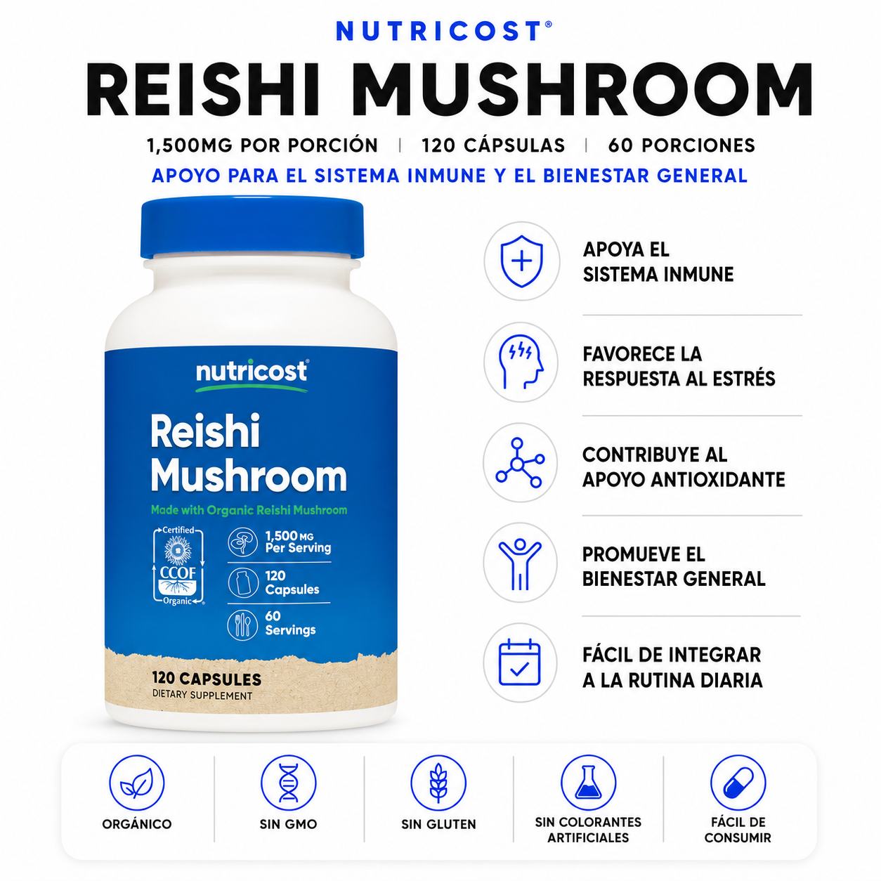 Reishi Mushroom Nutricost - 120 caps