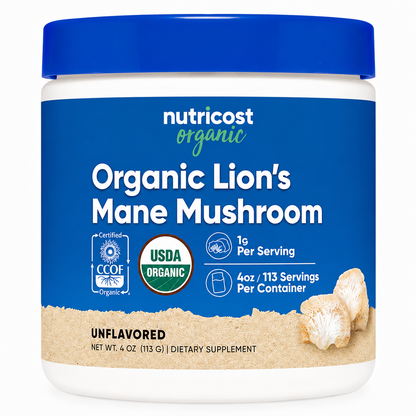 Organic Lion's Mane Mushroom Nutricost - 113g