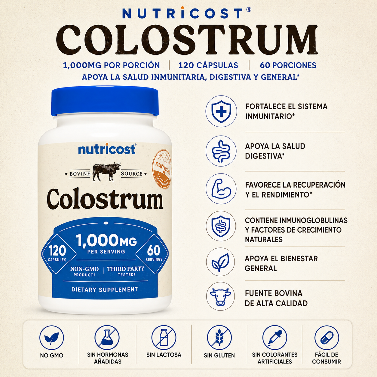 Colostrum Nutricost - 120cap