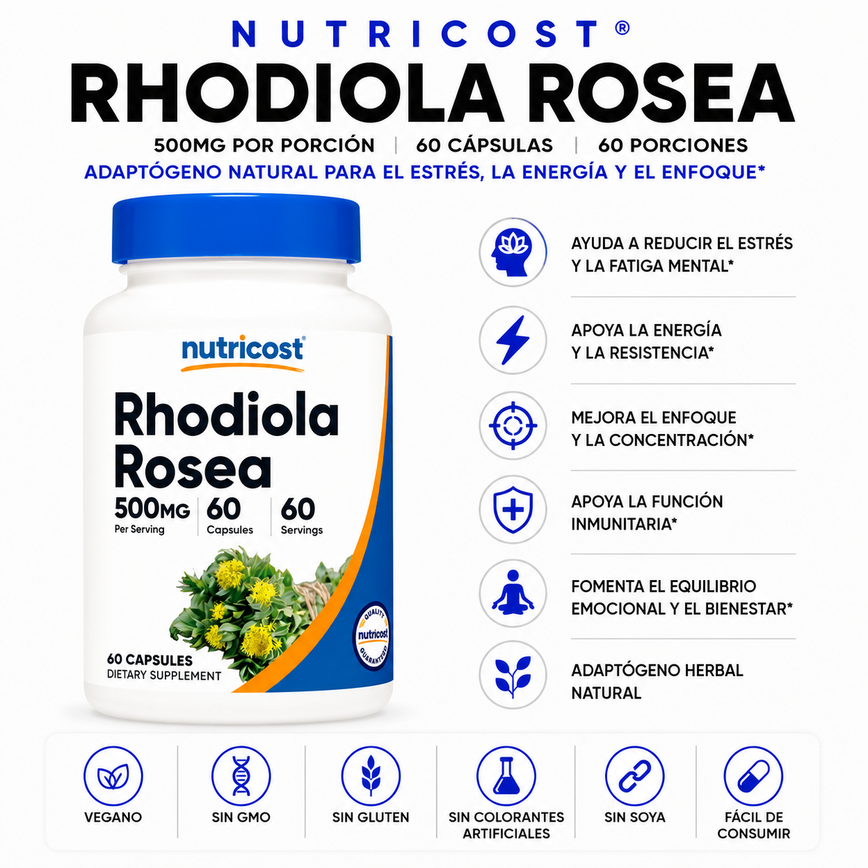 Rhodiola Rosea Nutricost - 60caps