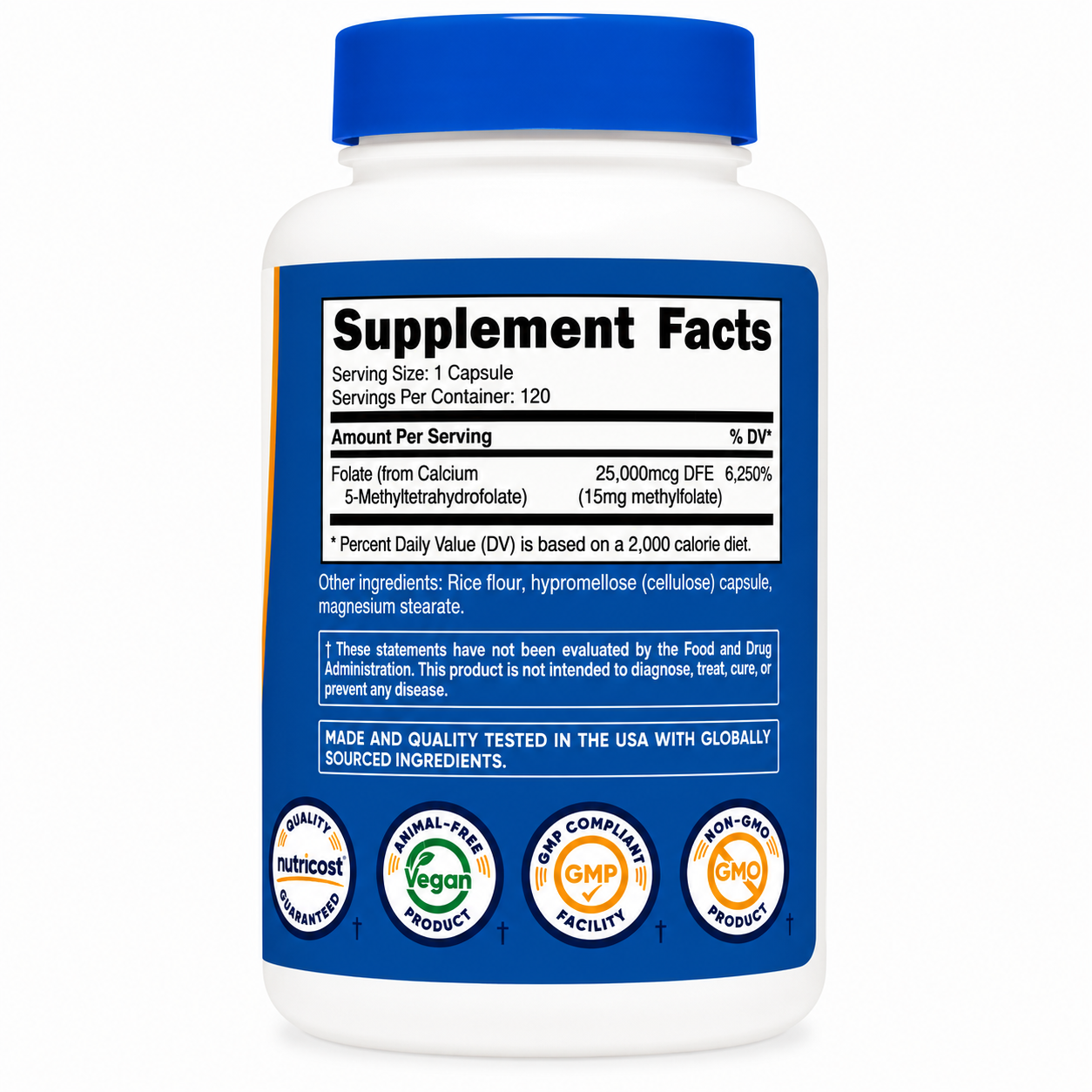 L-Methylfolate Nutricost - 120caps