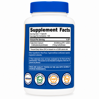 L-Methylfolate Nutricost - 120caps