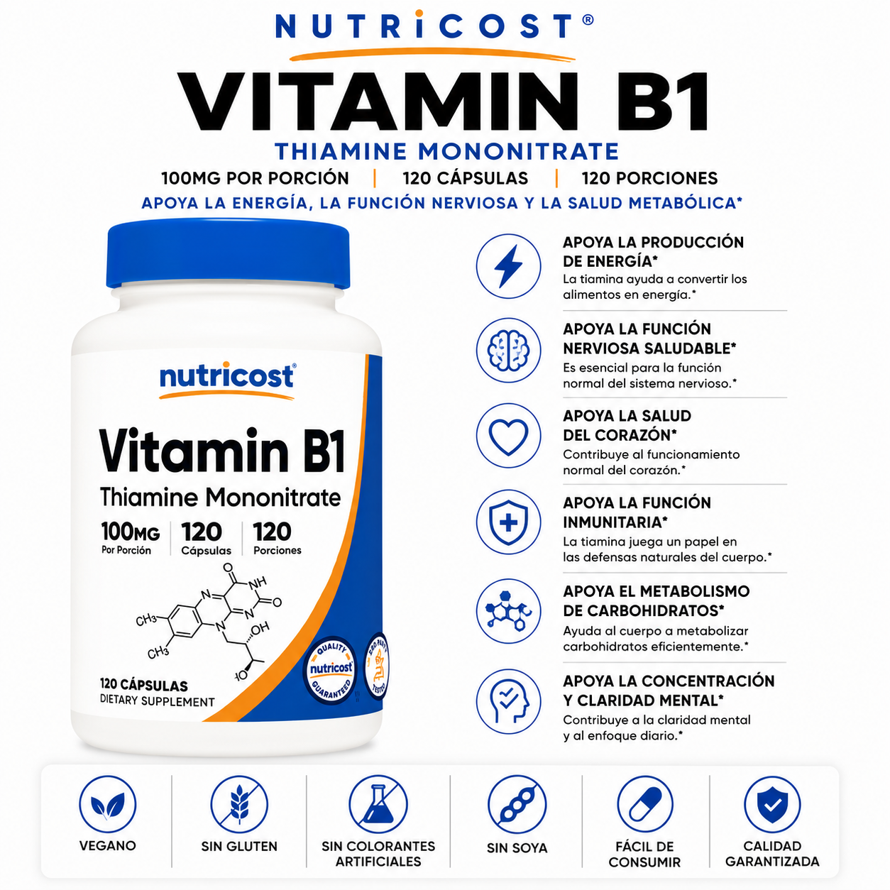 Vitamin B1 Nutricost - 120caps
