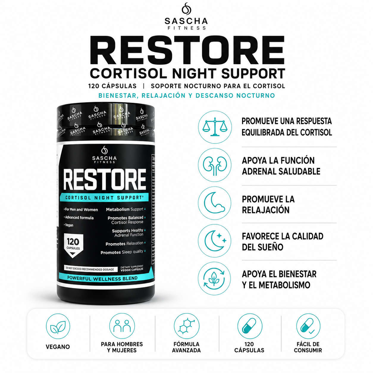 Restore Sascha Fitness - 120caps