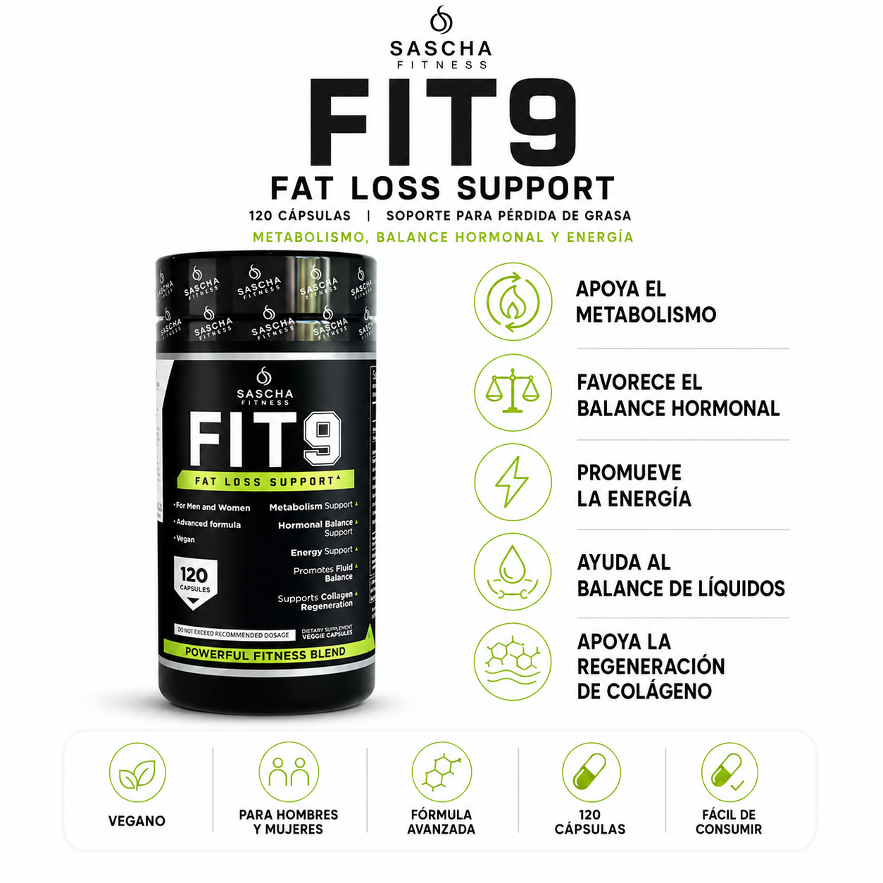 Fit9 Sascha Fitness - 120cap