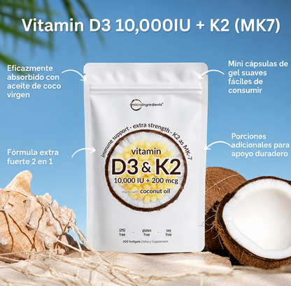 Vitamina d3 + k2 - MicroIngredients x150caps